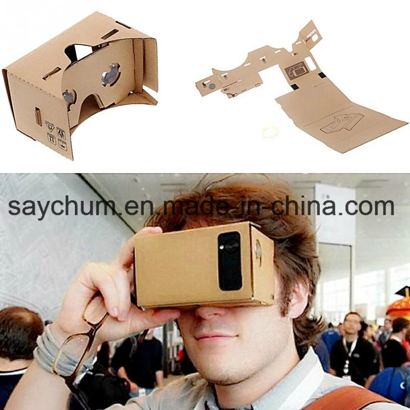 Custom Logo DIY Google Cardboard Virtual Reality Vr Mobile Phone 3D Viewing Glasses for 5.0