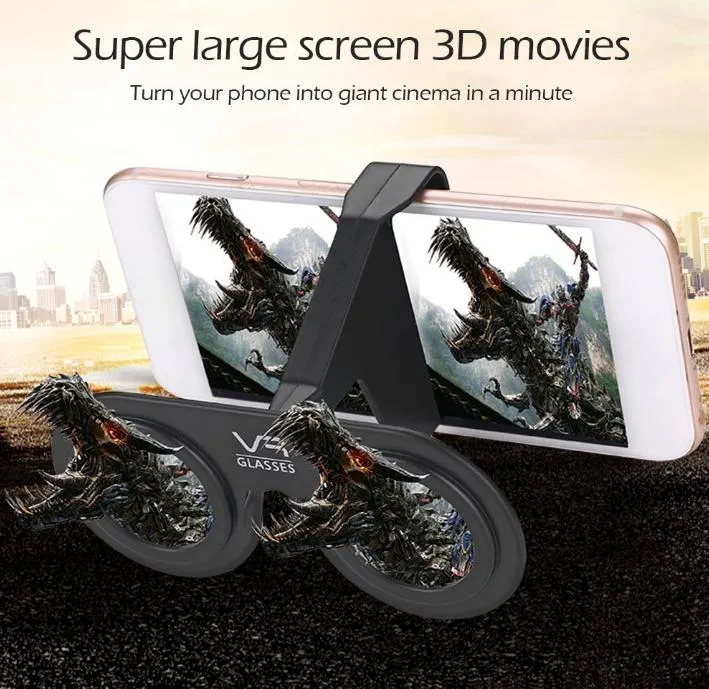 Mini Plastic Foldable Vr Glasses / 3D Virtual Reality Glasses for 3.5-6.0 Inches Mobile Phone