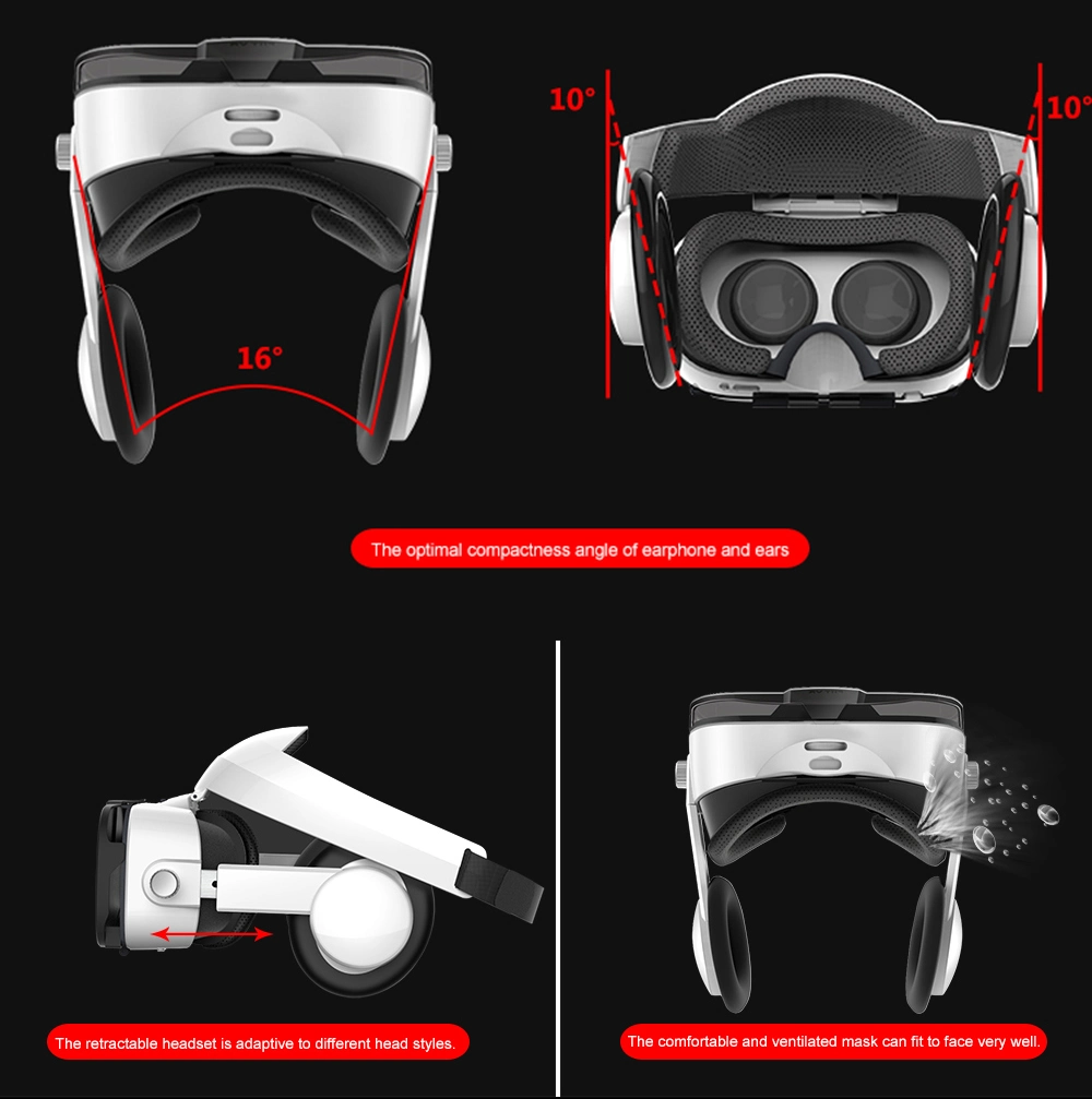 New Fiit Vr 3f Stereo Video 3D Glasses Vr Headset Virtual Reality Smartphone Google Cardboard Helmet Vr for 4-6.4 Inch Phones