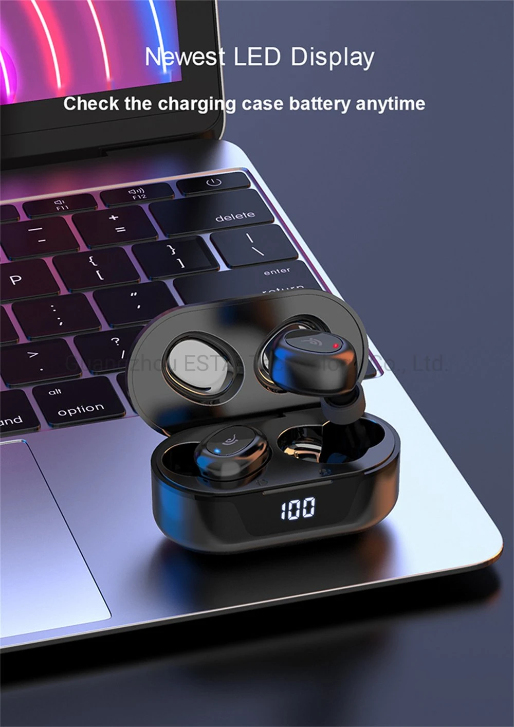 Waterproof New Mini Anc Stereo LED Gaming Tws Wireless Earphone