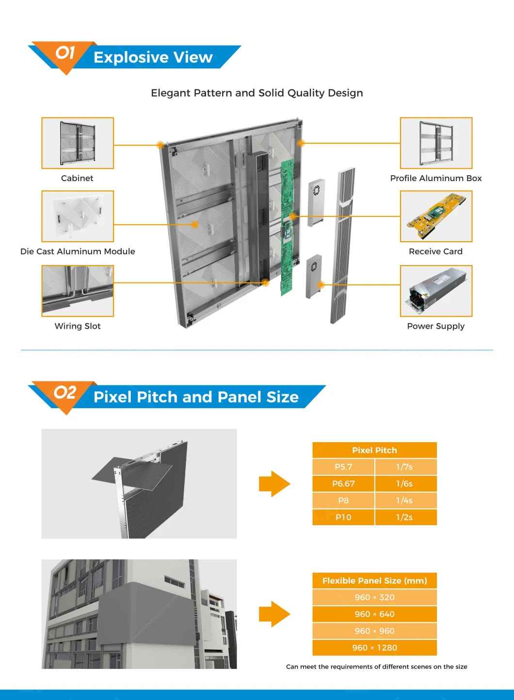 Glasses-Free 3D IP65 Outdoor P5 P6 P8 P10 LED Screen Advertising Full Color LED Display Wall Magnesium 960 X 960mm LED Video Wall Panel